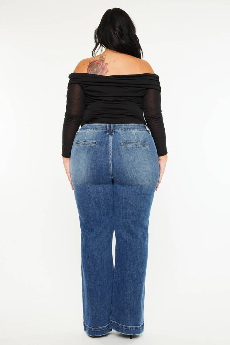 High Rise Wide leg Plus - Denim
