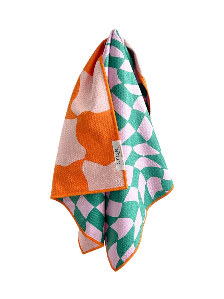 Sugar Sugar: Reversible Hand Towel: Orange/Pink Turquoise/Purple / Hand Towel
