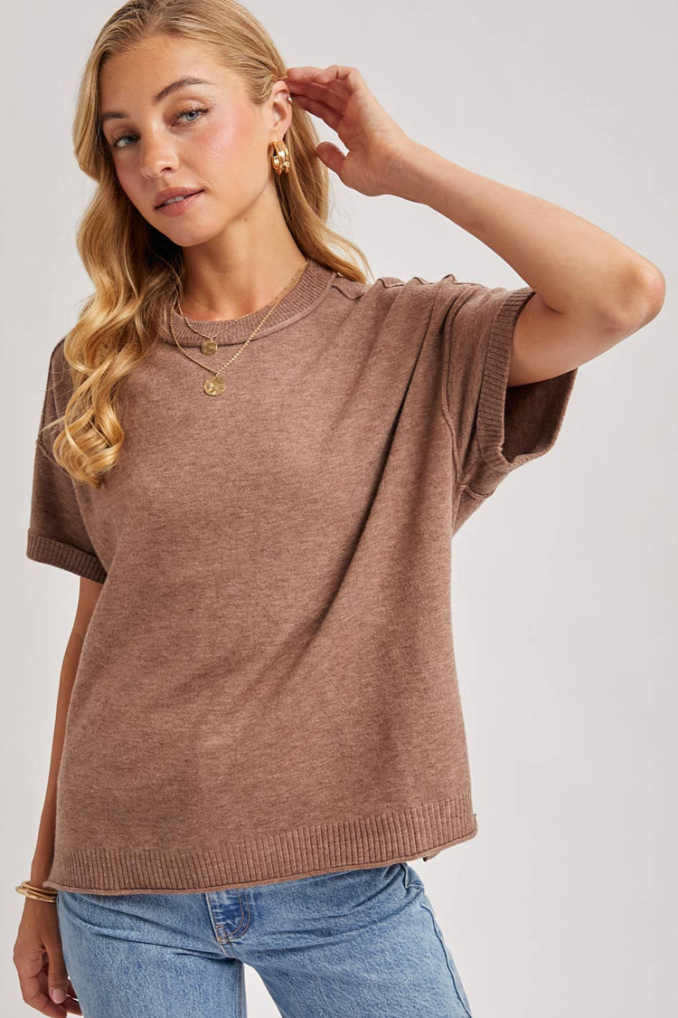 CREW NECK KNIT TEE
