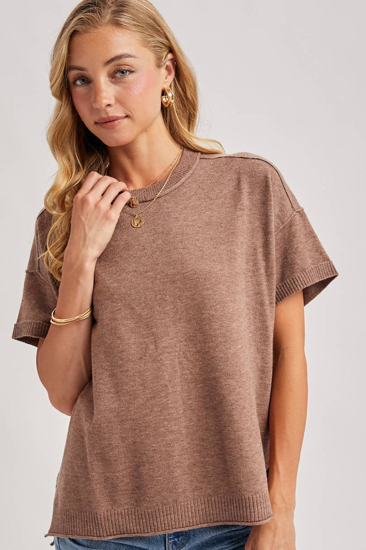 CREW NECK KNIT TEE