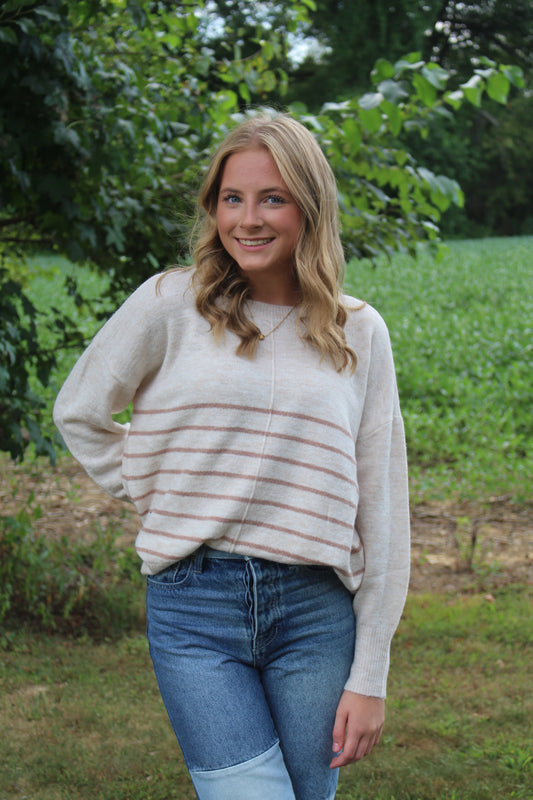 Striped Front Seam Sweater