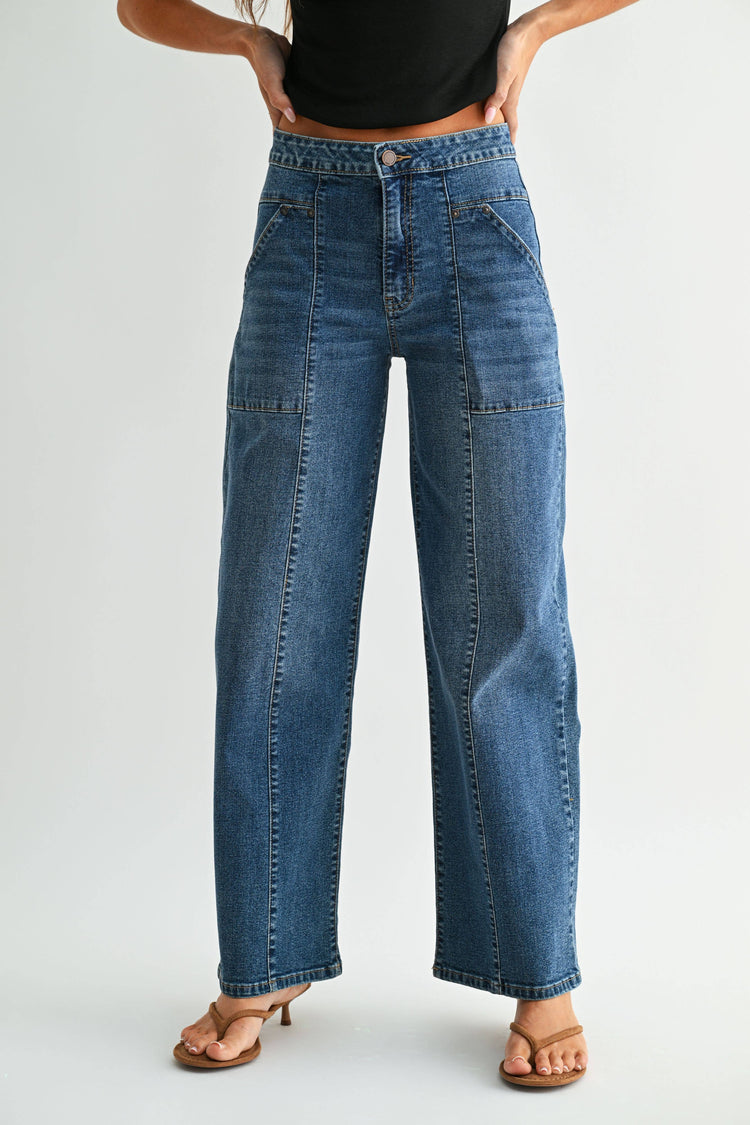Pocket Straight Denim Jean