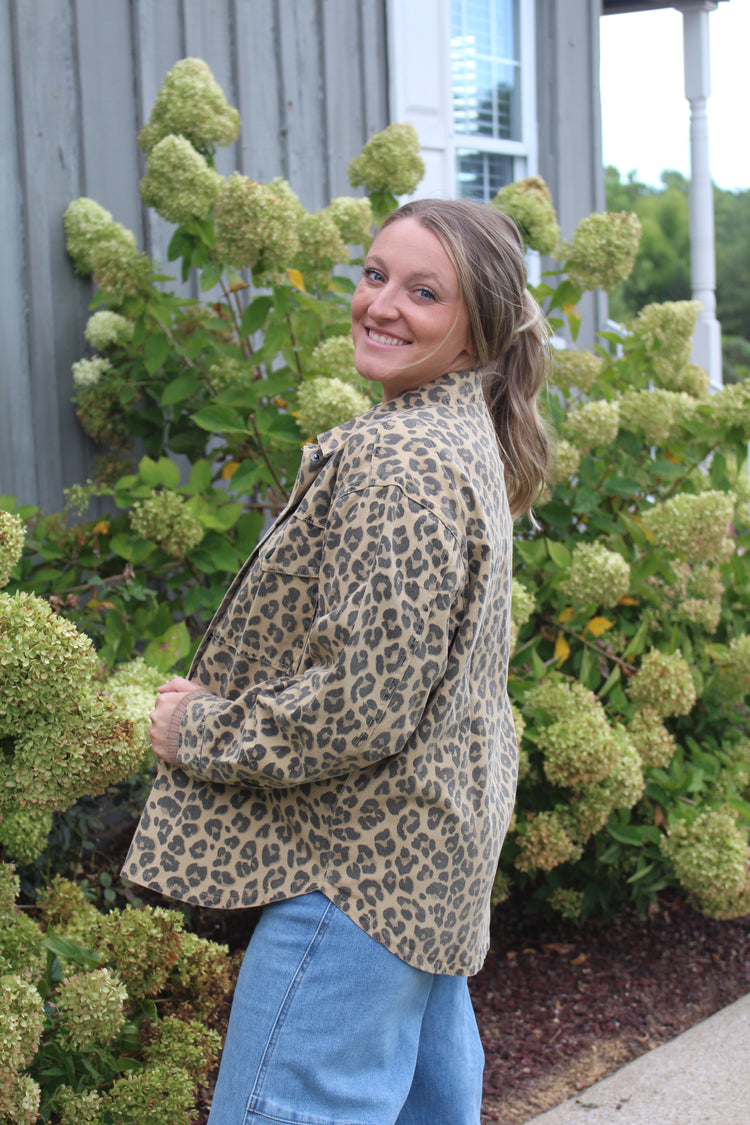 Leopard Print Button Down Shacket