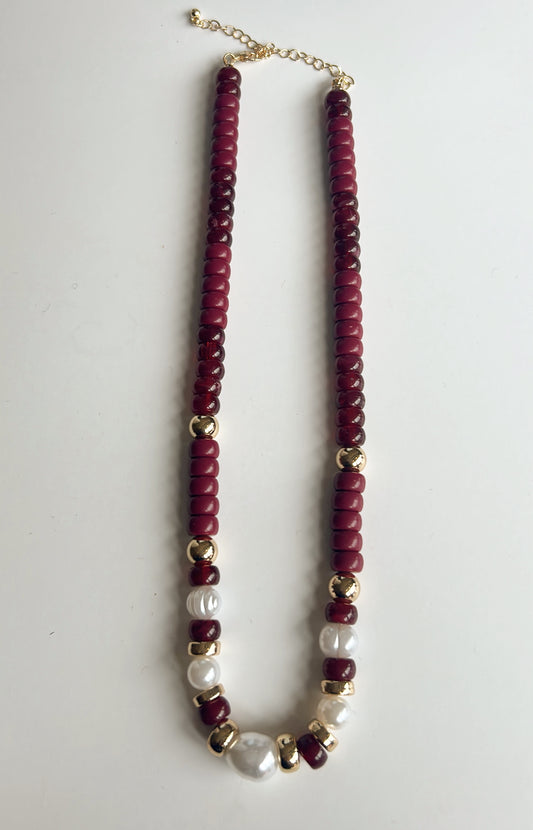 Bowie Bead and Pearl Necklace