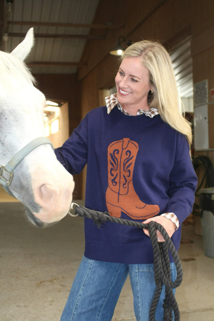 Cowboy Boot Knit Sweater