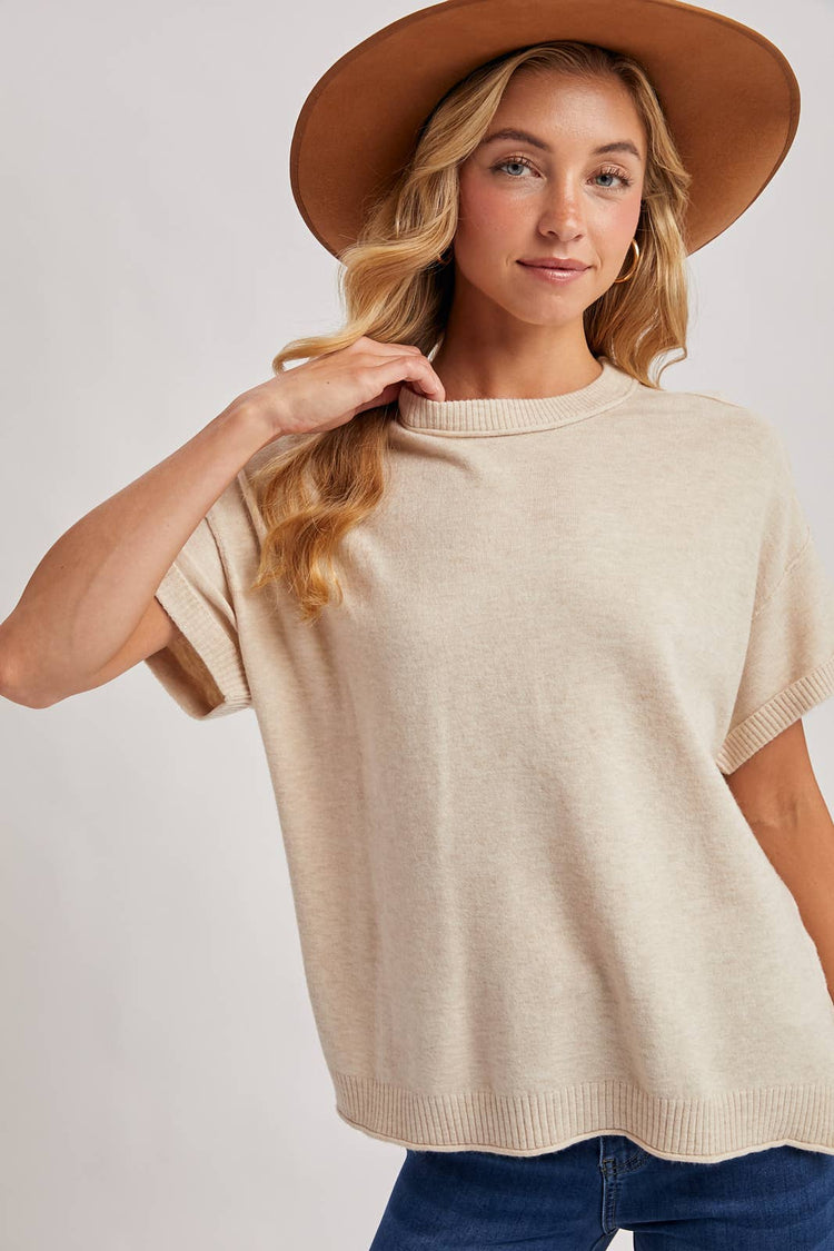 CREW NECK KNIT TEE