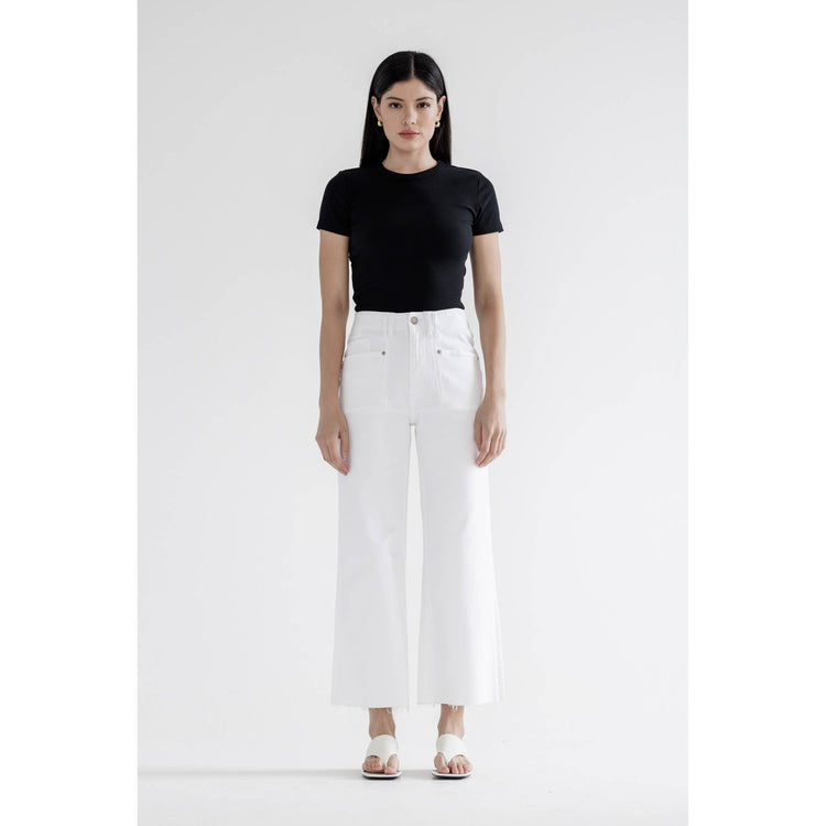Super High Rise Wide Leg White Jeans