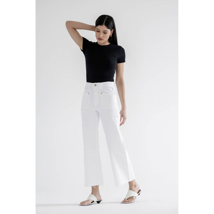 Super High Rise Wide Leg White Jeans