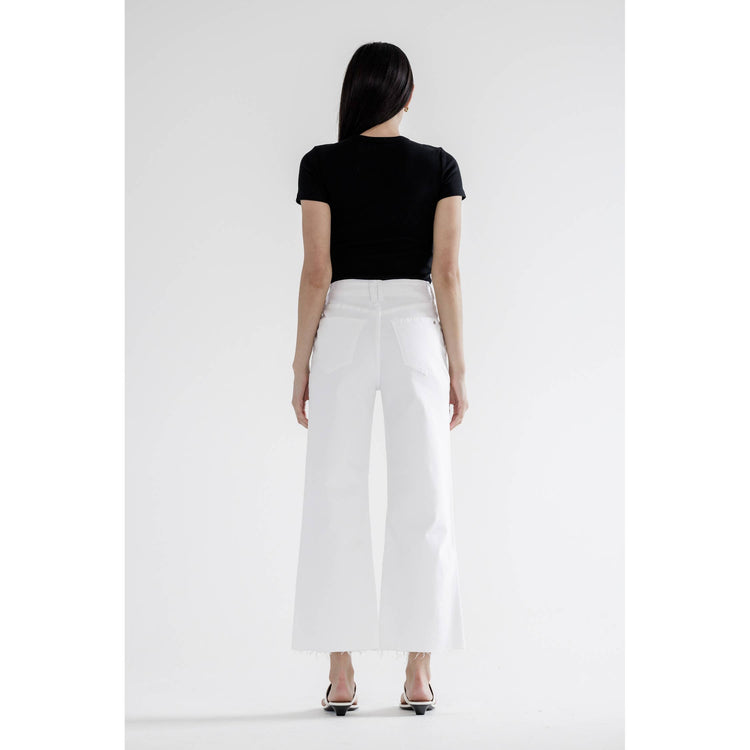 Super High Rise Wide Leg White Jeans
