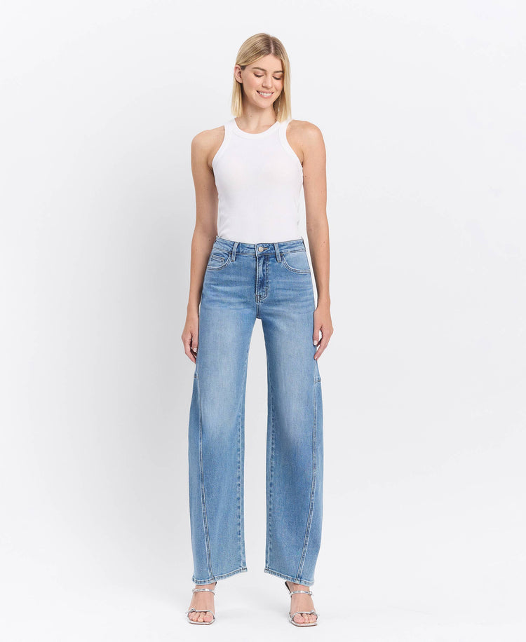 SUPER HIGH RISE WIDE BARREL JEANS