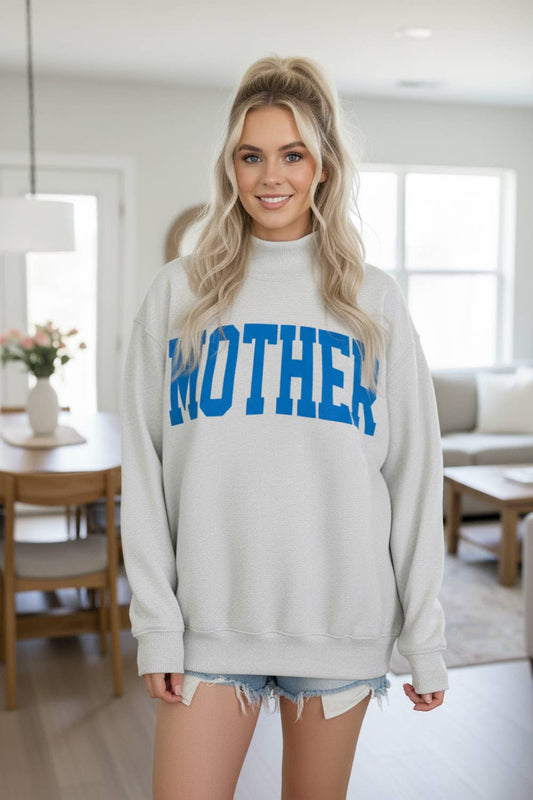 MOTHER & COOL MOM Reversible Sweatshirt: HEATHER GREY
