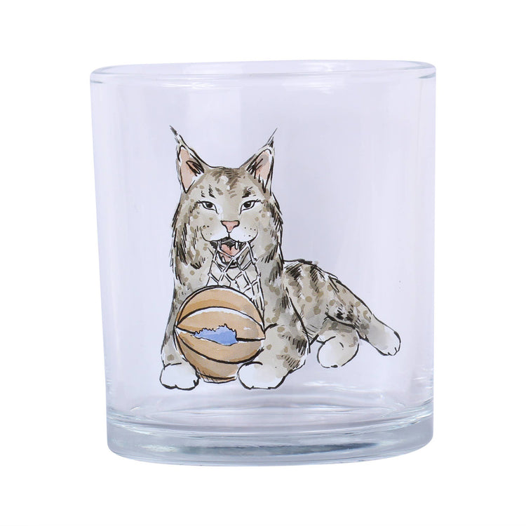 Wildcat with Basketball Kentucky Rocks Glass
