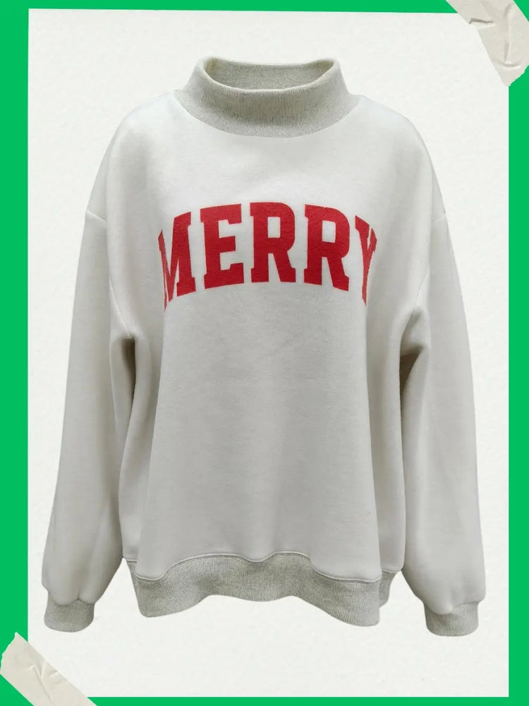 GRINCHY/MERRY Reversible Mock Neck Crewneck