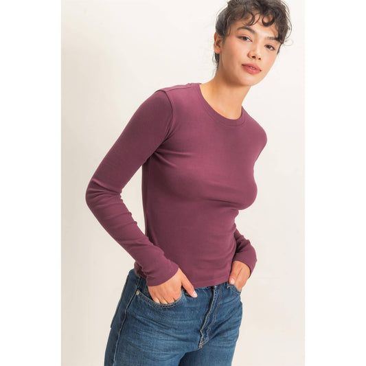 Crew Neck Soft Long Sleeve Top