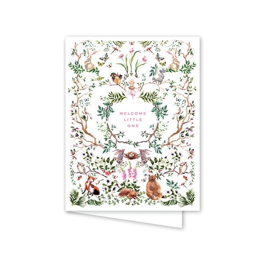 Woodland Baby Pink: Single Card