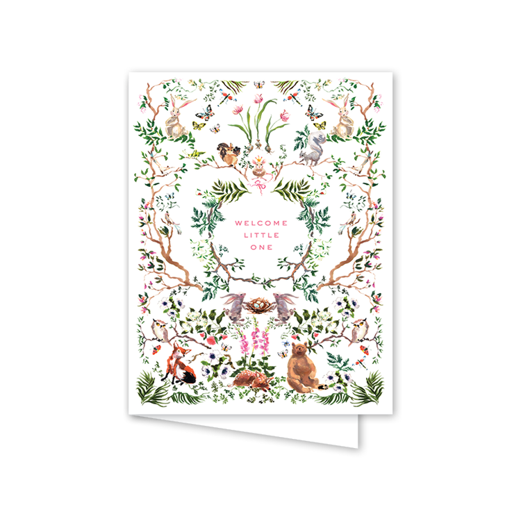 Woodland Baby Pink: Single Card