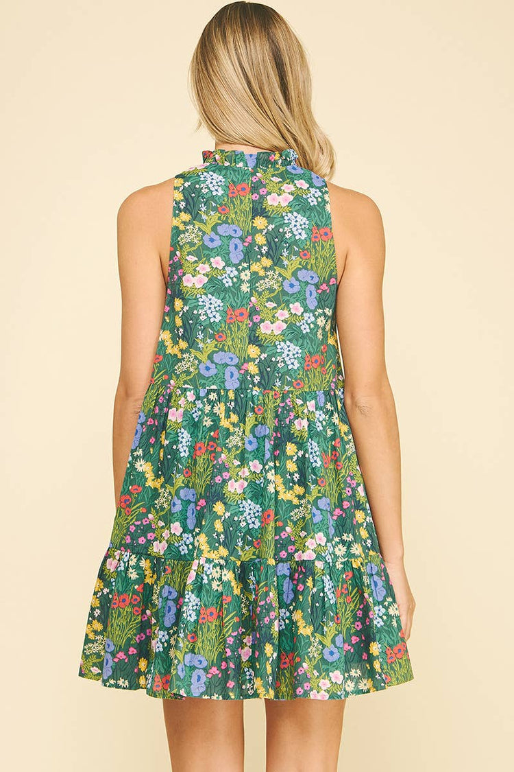 FLORAL BUTTON DOWN MINI DRESS