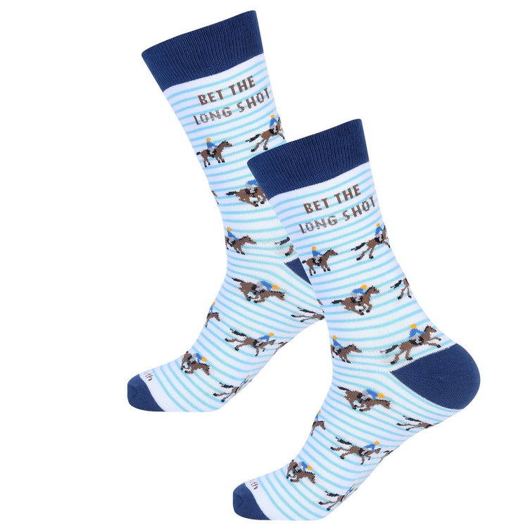 Blue Striped Bet The Long Shot Sock