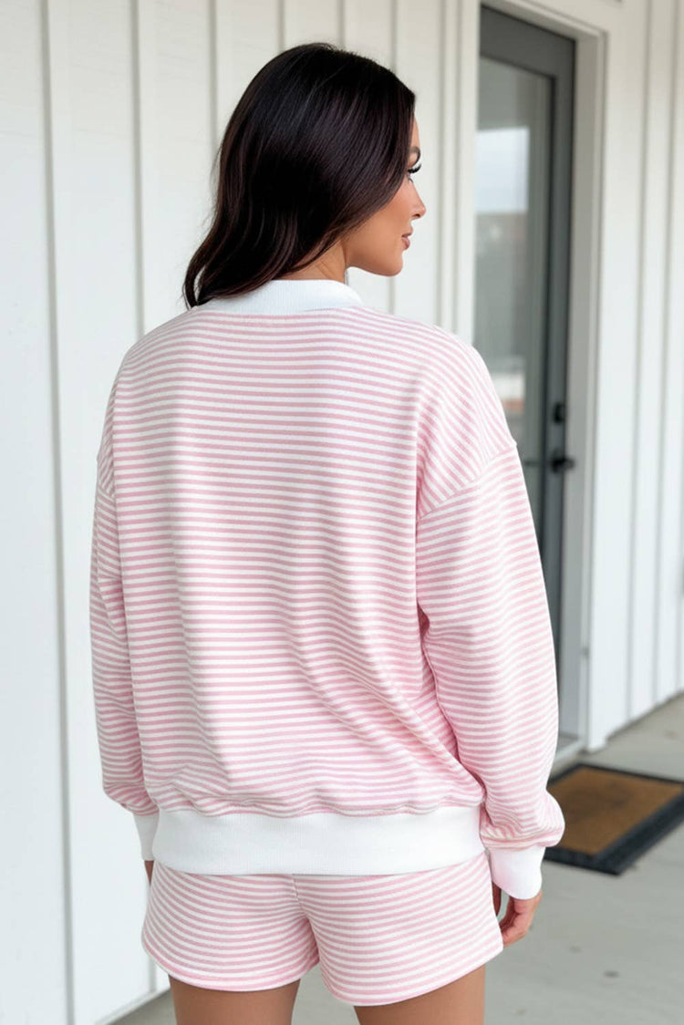Dolly Stripe Oversize Sweatshirt and Shorts Set