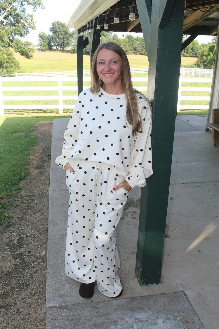 Heavy Scuba Polka Dot Long Sleeve Set