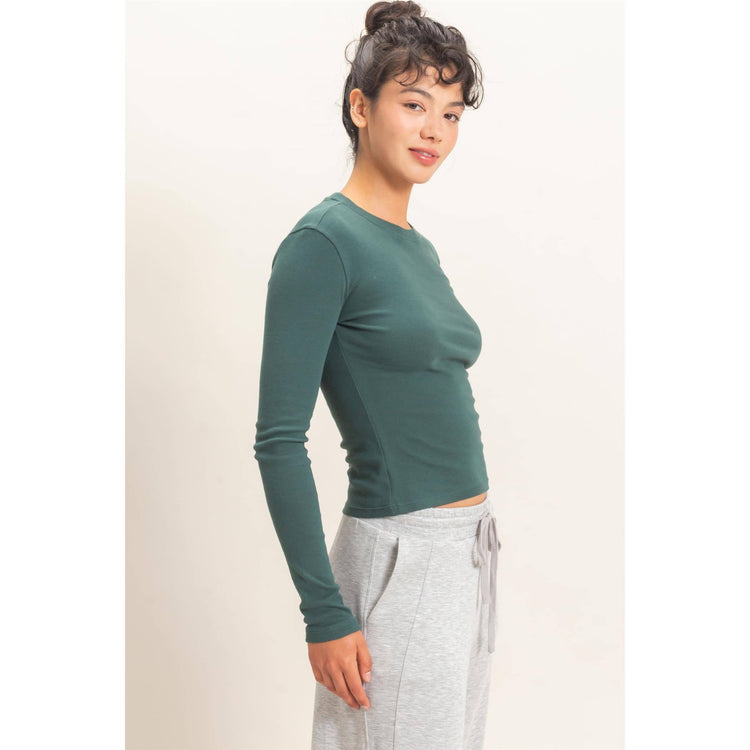 Crew Neck Long Sleeve Top