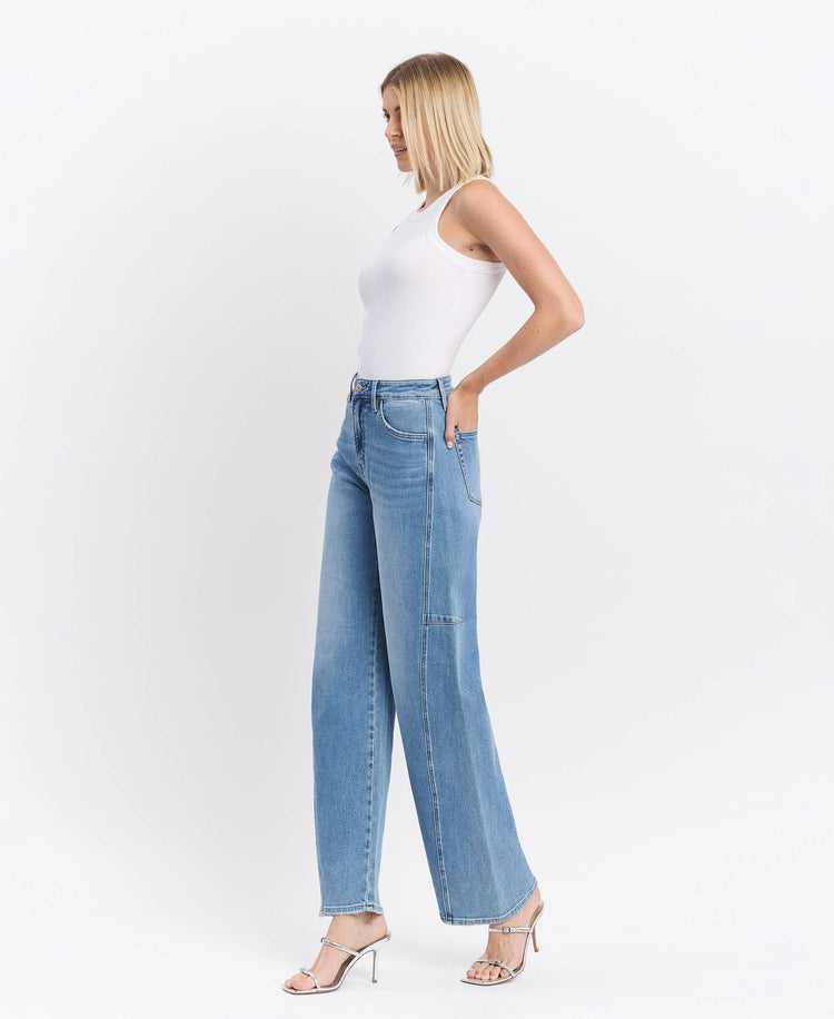 SUPER HIGH RISE WIDE BARREL JEANS