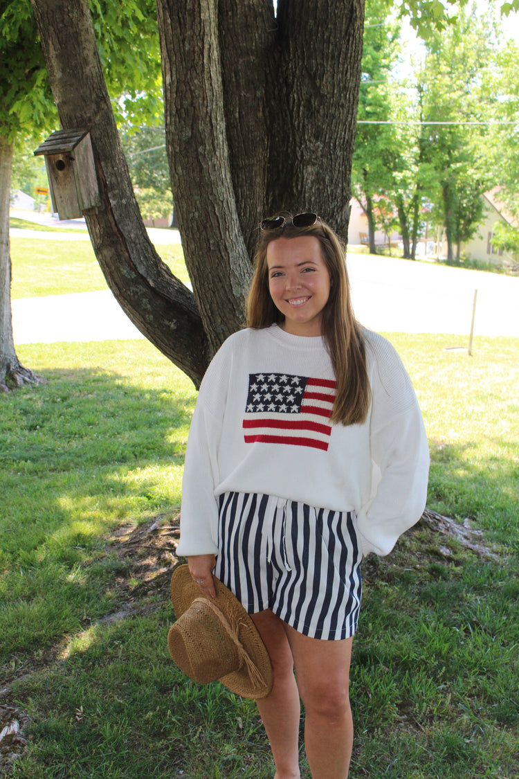 American Flag Knit Sweater