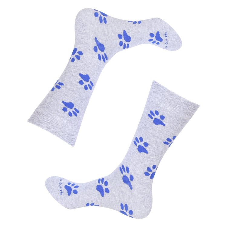 Grey Paw Print Socks