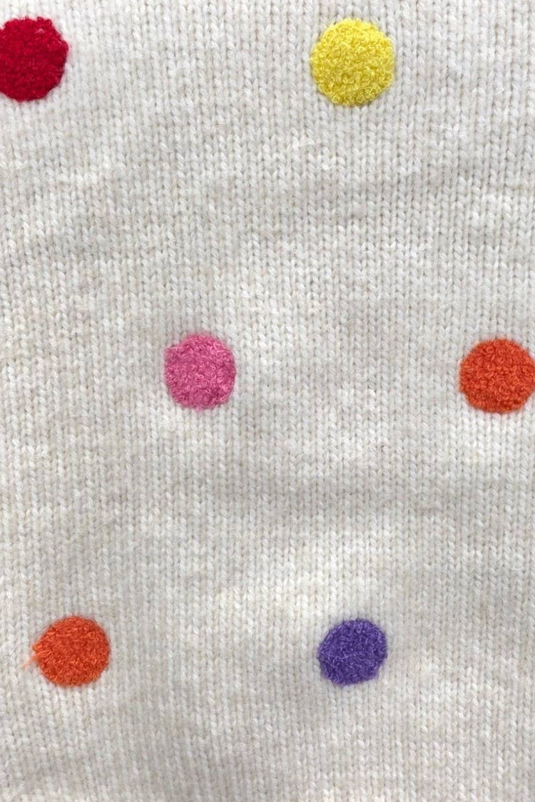 COLORFUL POM POM KNIT SWEATER