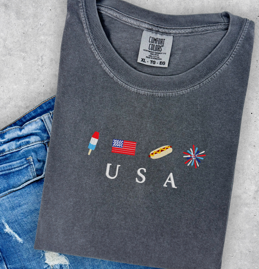 ALL AMERICAN - embroidered tee