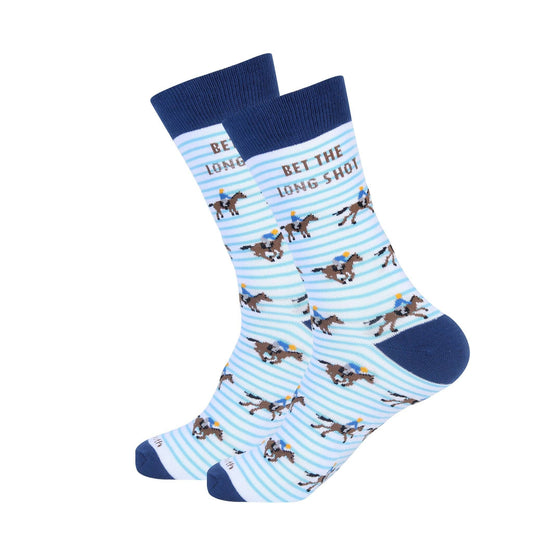 Blue Striped Bet The Long Shot Sock