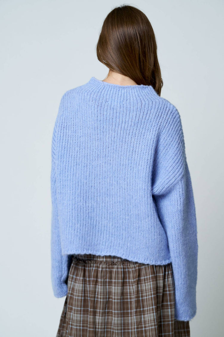 MOCK NECK LONG SLEEVE OVERSIZED KNIT SWEATER
