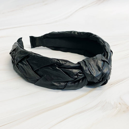 Milano Woven And Knotted Headband: Black