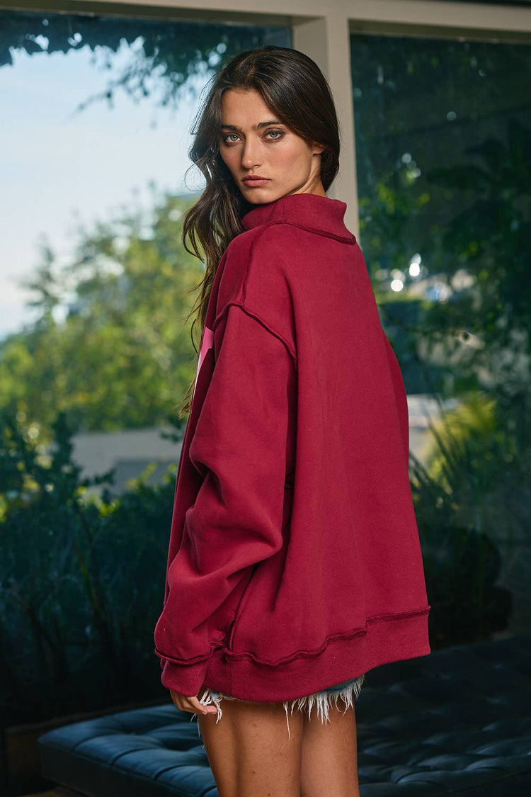 DILLY DALLY Mockneck Sweatshirt: Yellow