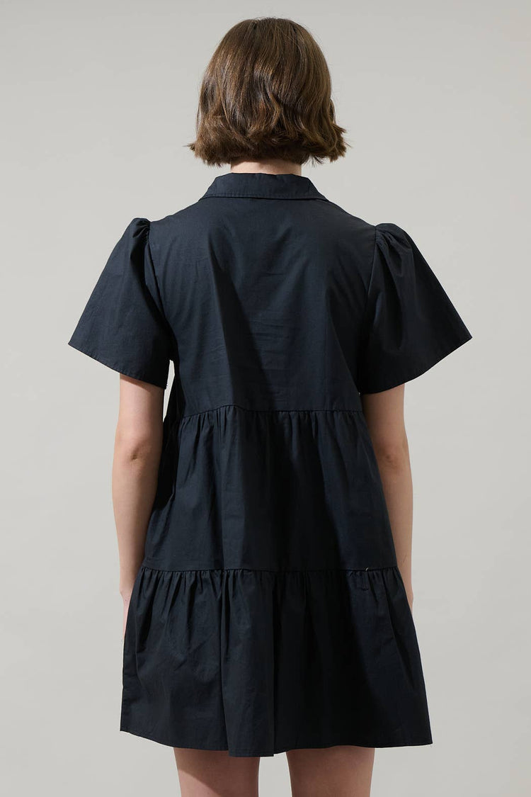 Xia Poplin Tiered Mini Dress