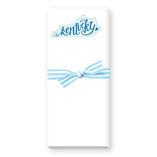 HAND LETTERED STATE SKINNIE NOTEPAD: BLUE WITH LIGHT BLUE STATE
