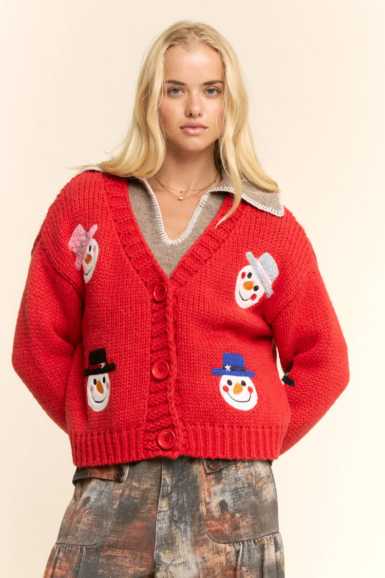 SNOWMAN HOLIDAY CARDIGAN