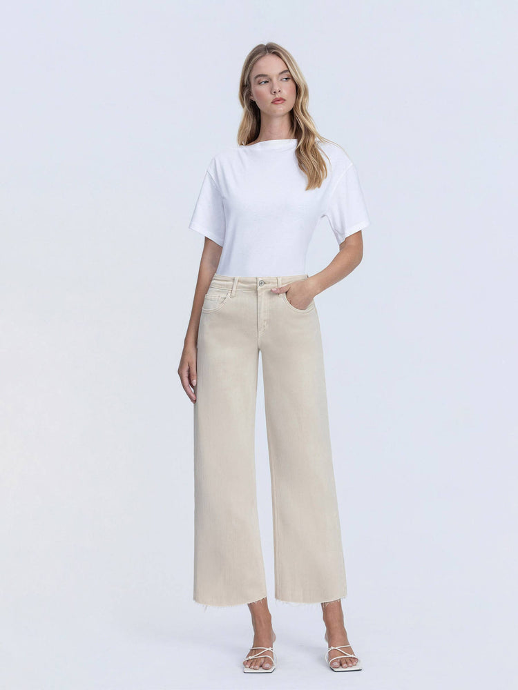 OLIVIA HIGH RISE CROP WIDE LEG JEANS