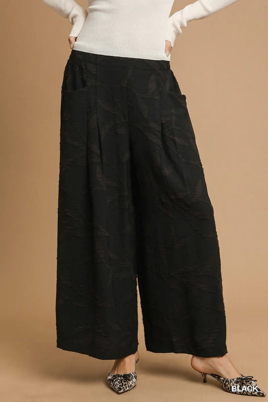 Jacquard Wide-Leg Pants