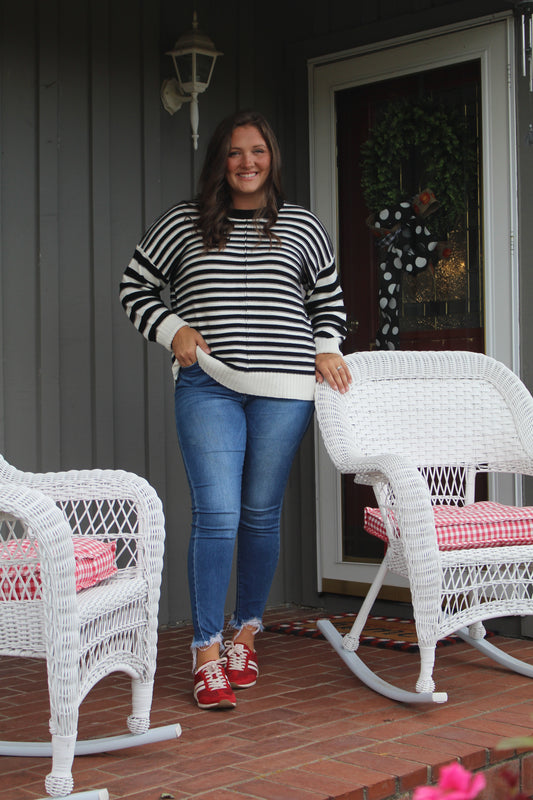 Black Striped Knit sweater