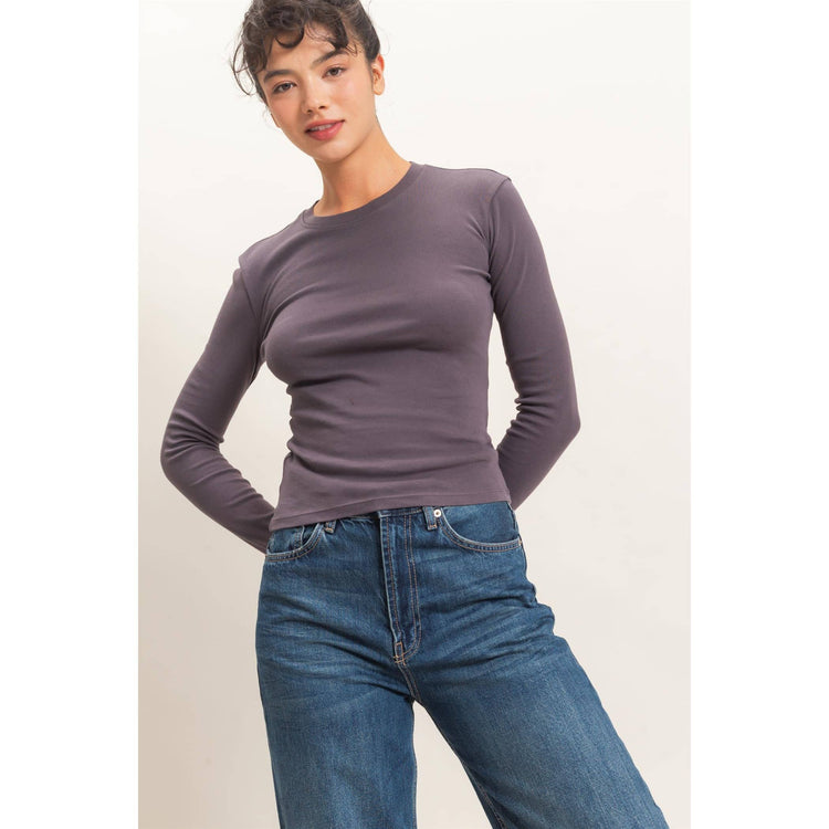 Crew Neck Soft Long Sleeve Top