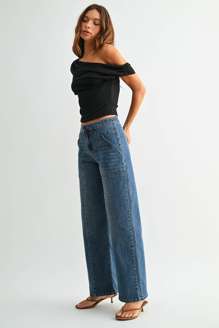 Pocket Straight Denim Jean