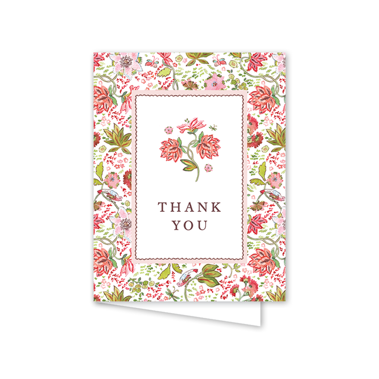 Oiseaux en Fleurs Thank You: Single Card