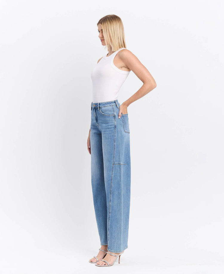 SUPER HIGH RISE WIDE BARREL JEANS