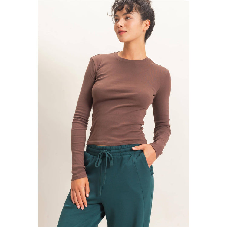 Crew Neck Long Sleeve Top
