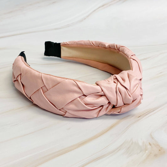 Milano Woven And Knotted Headband: Pink