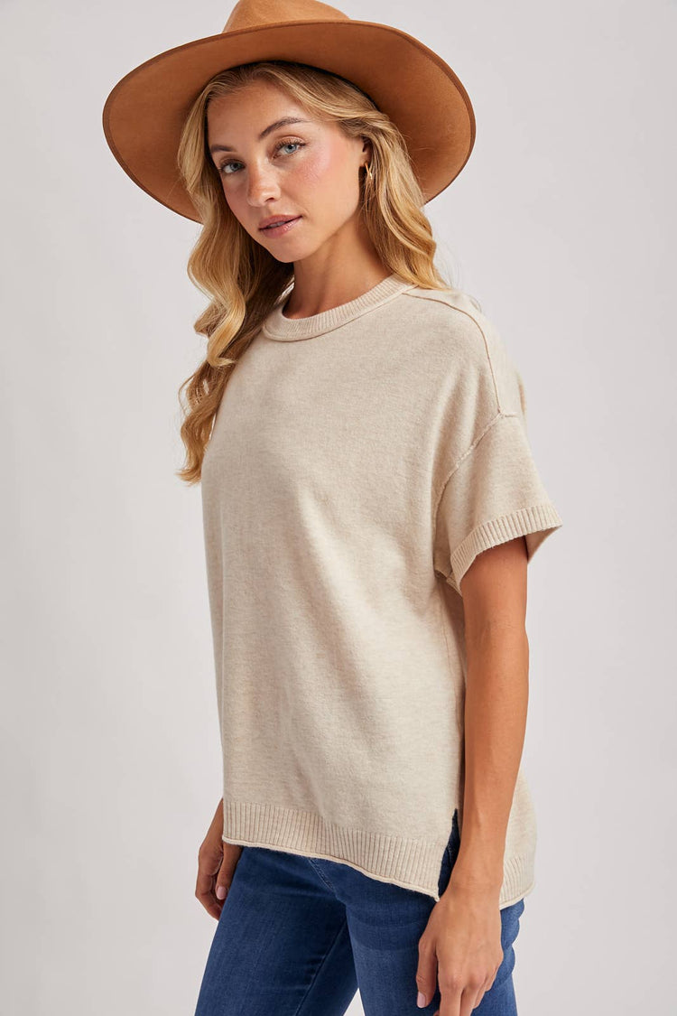 CREW NECK KNIT TEE