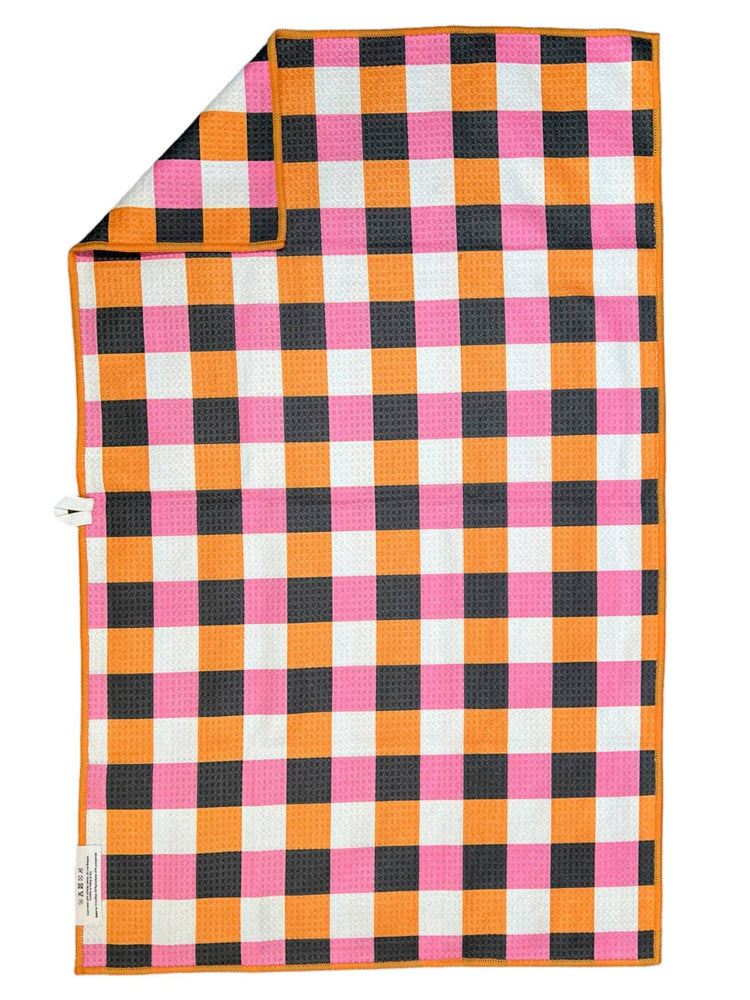 Quinn: Double-Sided Hand Towel: White/Black/Purple / 17x27 in / Hand Towel