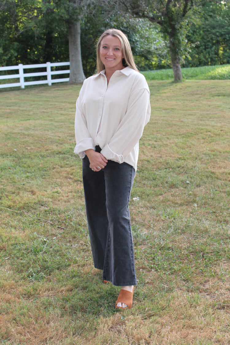 Kate Ribbed Button Up Shacket