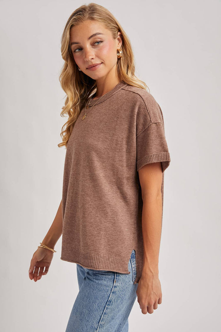 CREW NECK KNIT TEE
